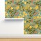 Teal Floral Botanical Jungle Tropical Hawaiian Mimosa Tree Flowers Foliage Large Scale Custom Removable Wallpaper by Spoonflower Peel & Stick Wallpaper 2FT Wide